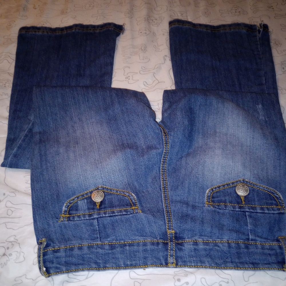 Y2K Vintage Hot Kiss sailor jeans stretch flare jeans retro 9 bell 90s - Picture 4 of 5